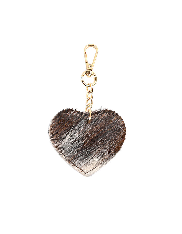 Giuliano Leather  Sleutelhanger | Koeprint Hart | 2321