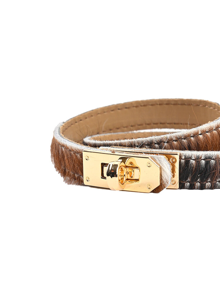 Giuliano Leather  Lederen armband | Koeprint | 559157