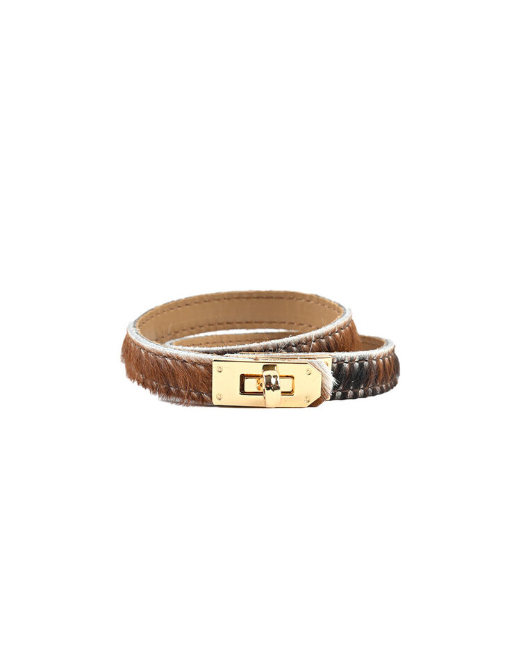 Giuliano Leather  Lederen armband | Koeprint | 559157