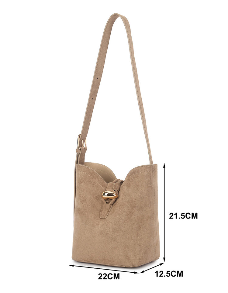 Faux suede shoulder bag | 40131
