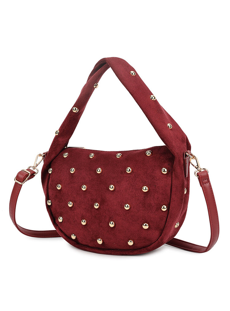 Kunstlederen suede schoudertas | Studs | 80173