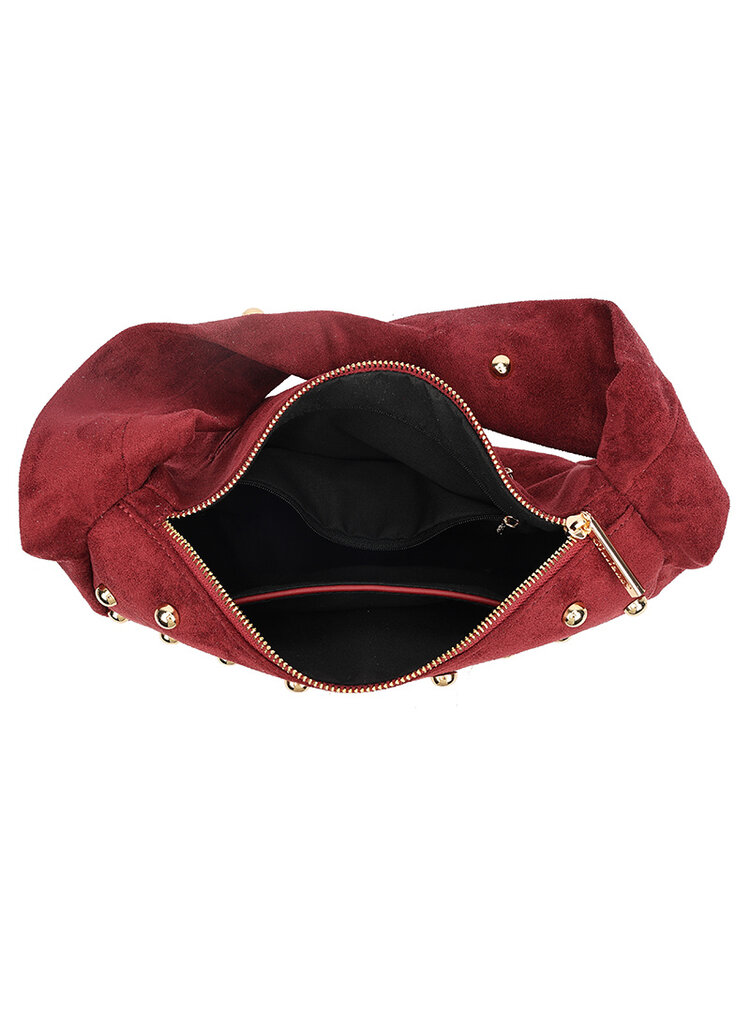 Kunstlederen suede schoudertas | Studs | 80173
