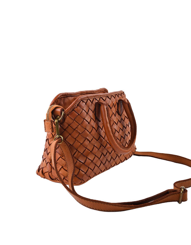 Giuliano Leather  Washed Leather Handbag braided | 552588 - Copy