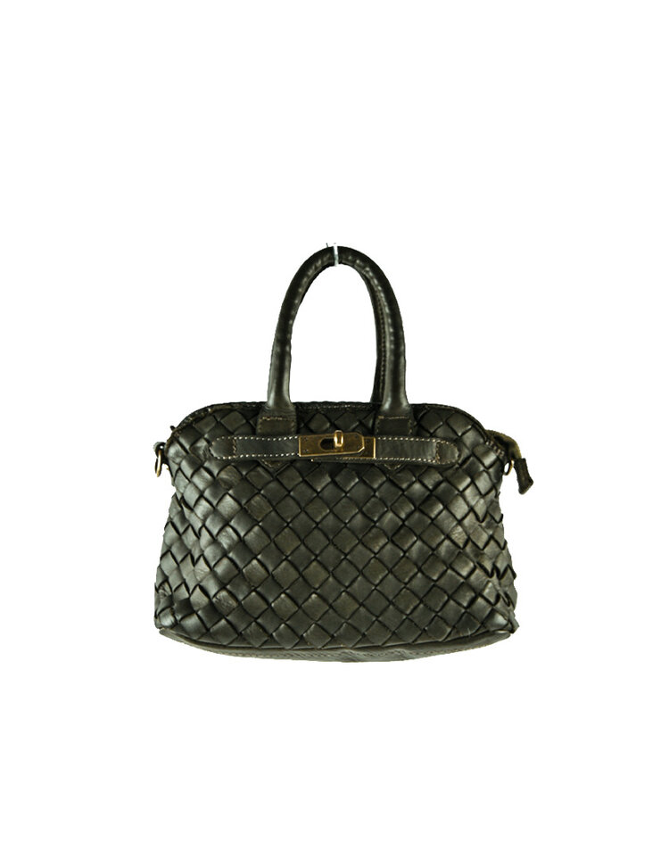 Giuliano Leather  Gewassen Lederen Handtas  gevlochten | 552588 - Copy