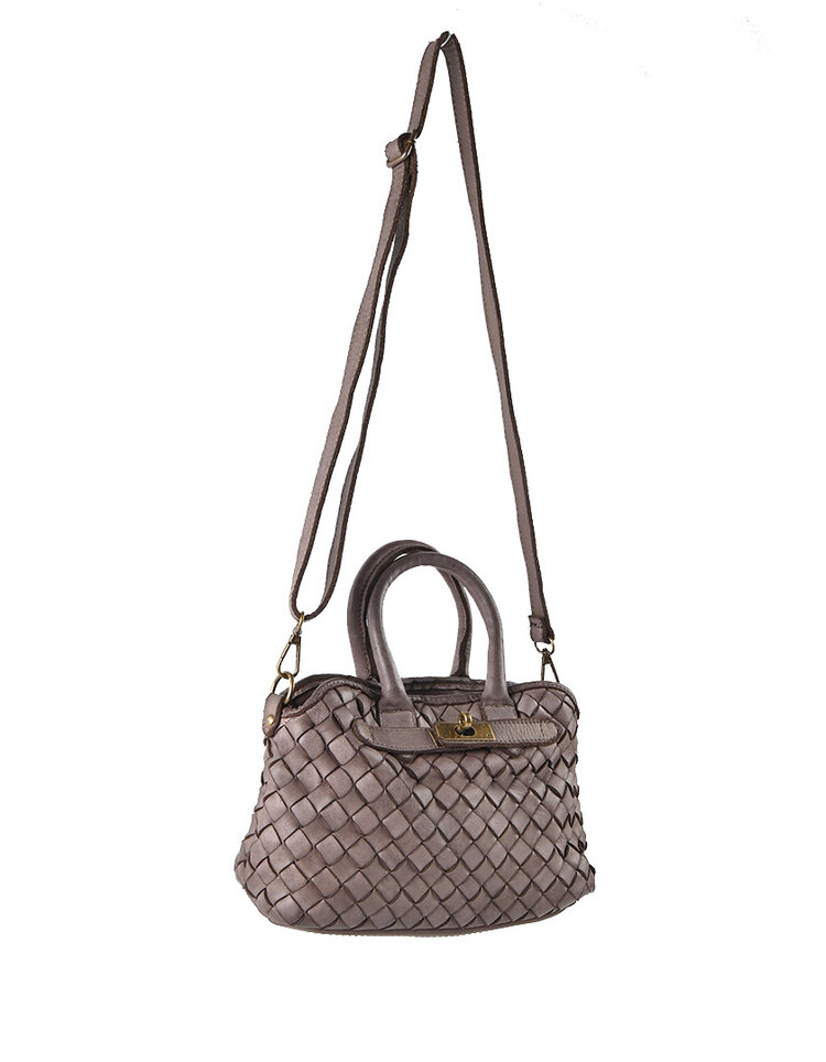 Giuliano Leather  Gewassen Lederen Handtas  gevlochten | 552588 - Copy