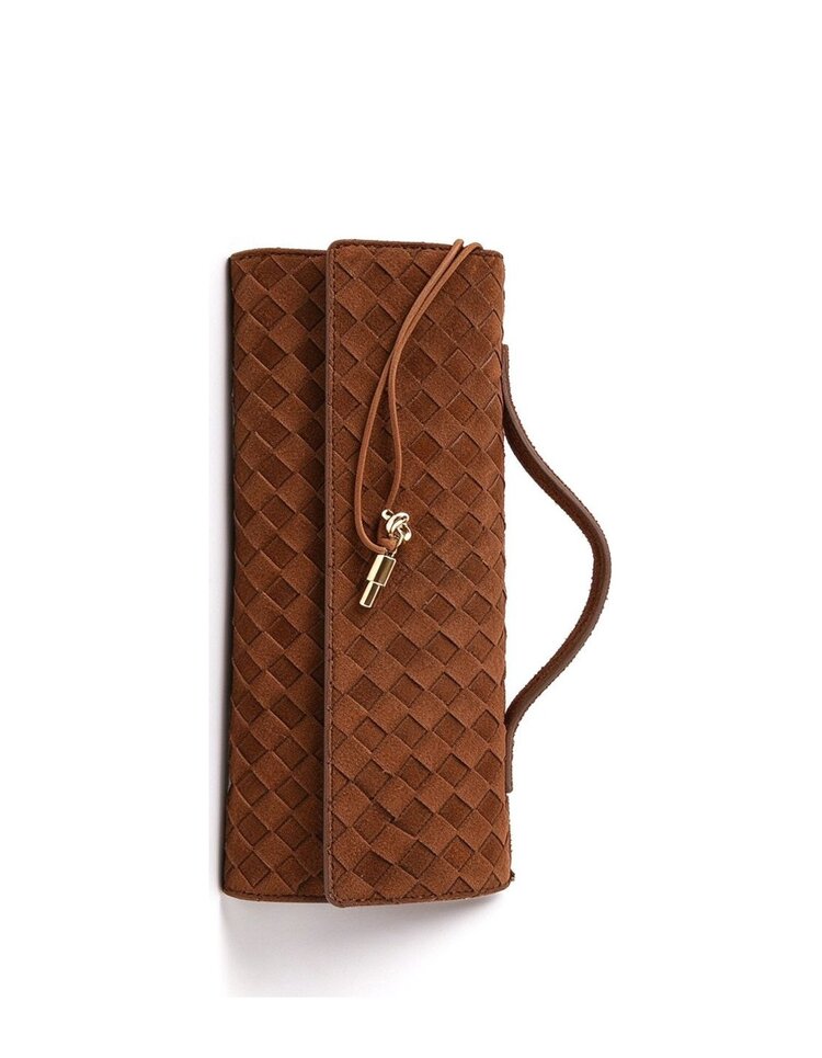 Lederen clutch | Gevlochten | 552675