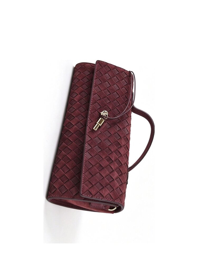Lederen clutch | Gevlochten | 552675