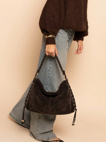 Lederen schoudertas | Suede | 552657