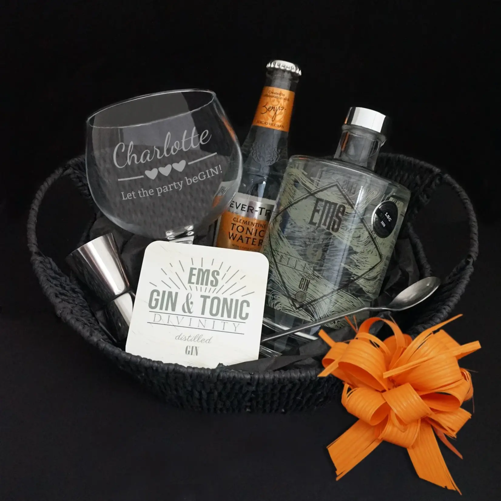 EMS Gin geschenkpakket met gepersonaliseerd Gin glas