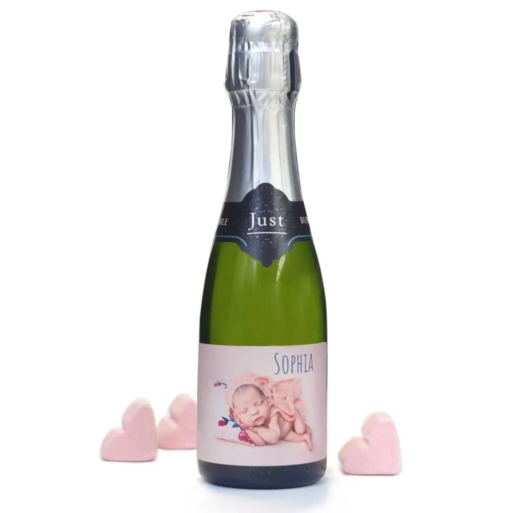 Flesje bubbles met gepersonaliseerd etiket
