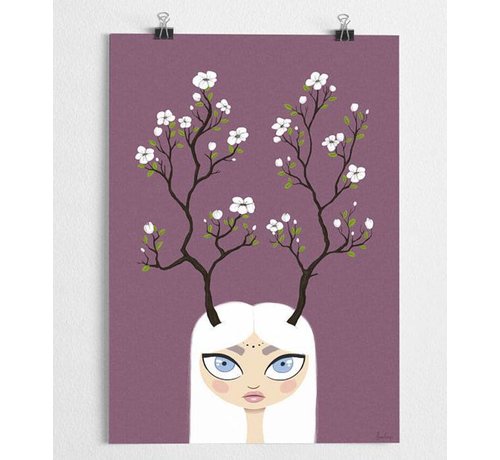 A Grape Design poster meisje met bloemengewei