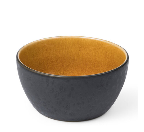 Bitz Keramikschale in schwarz mit Bernstein innen, 12 cm Durchmesser