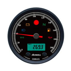 CA085 210 KM/H Speedo Black/Black