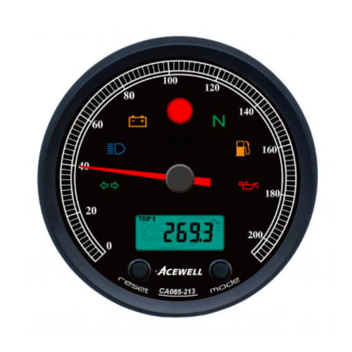 Acewell CA085 210 KM/H Indicateur de vitesse Noir/Noir
