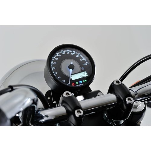 Daytona Velona Velocímetro / Tacómetro 80 mm 260 km/h en acero inoxidable negro mate