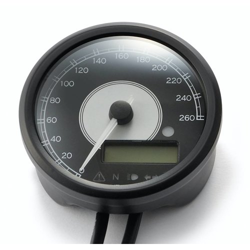 Daytona Velona Velocímetro / Tacómetro 80 mm 260 km/h en acero inoxidable negro mate