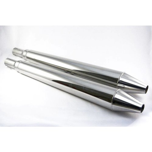 Emgo Silenziatore Peashooter Acciaio Diametro di collegamento 35 mm Uscita 40 mm Lunghezza 675 mm per Triumph T140 e Norton