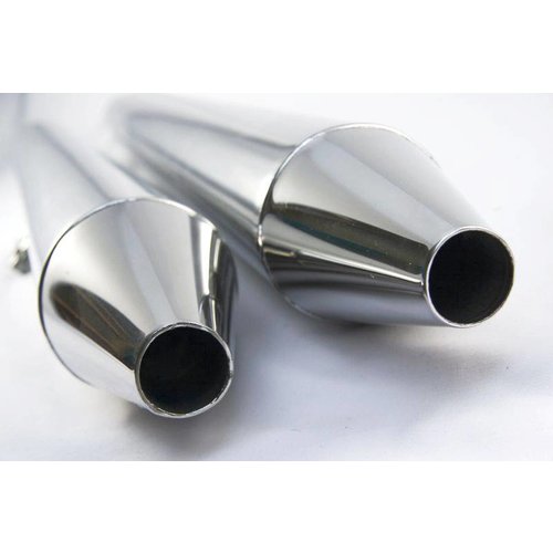 Emgo Peashooter Silencer Steel 35 mm Connection Diameter 40 mm Outlet 675 mm Length for Triumph T140 and Norton