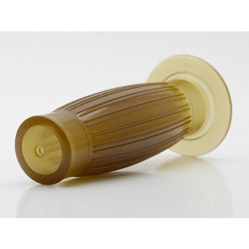 Emgo Beston Cafe Racer Balloon Handlebar Grips Gel Brown for 22 mm (7/8") Bars with 1" Throttle Side