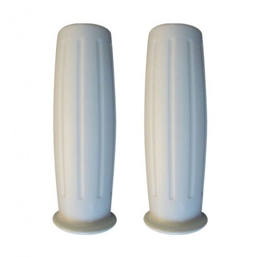 Emgo Amal Style Cafe Racer Grips White 22 mm (7/8") Handlebars - Pair, 4.5" (11.43 cm) Length
