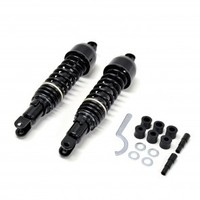 Schwarze Cafe Racer Stoßdämpfer Type 2 - Gloss Black, Eye/Clevis-Befestigung, 340 mm oder 365 mm, mit Montagematerial für Honda CB/CBX (CB650SC/CB750F/CB900F/CBX1000/CB1100F) 1979-1983