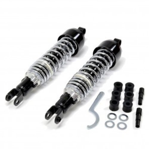 Emgo Black & Chrome Schokdempers Type 4 365 mm Oog/Vork Bevestiging voor Honda CB650SC (1982), CB750F/K (1979-1982), CB900F (1981-1982), CBX (1979-1982) & CB1100F (1983)