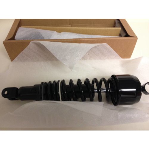 Emgo Amortiguadores Cafe Racer Negros Type 2 - Gloss Black, Fijación Eye/Clevis, 340 mm o 365 mm, con Kit de Montaje para Honda CB/CBX (CB650SC/CB750F/CB900F/CBX1000/CB1100F) 1979-1983
