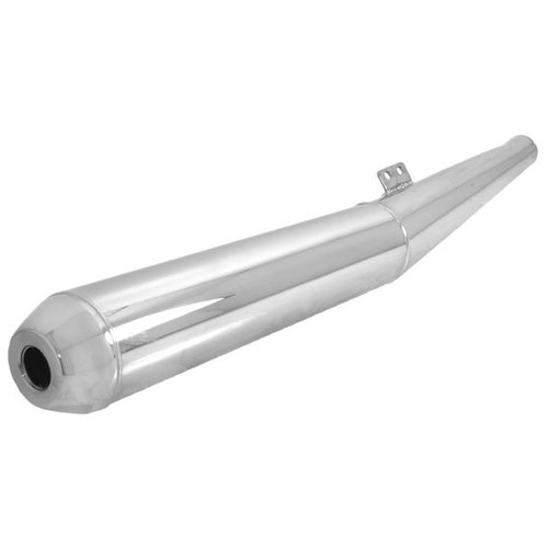 Emgo BMW OEM Replica Silencer Chrome, 40 mm Inlet With 38 mm Reducer Shim, Left or Right Side, for BMW R-Series Twins (R60/6/7, R75/6/7, R80/7, R100/7, R100 & R100S) From 1970 Onward