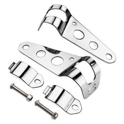 Chrome Headlight Brackets Set for 30mm to 38mm Fork Tubes - Cafe Racer Retro Style