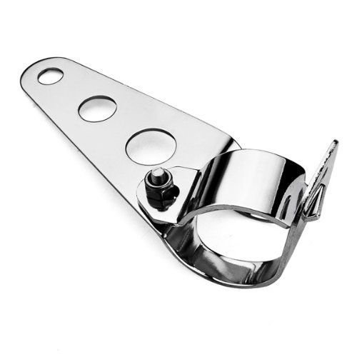 Emgo Chrome Headlight Brackets Set for 30mm to 38mm Fork Tubes - Cafe Racer Retro Style