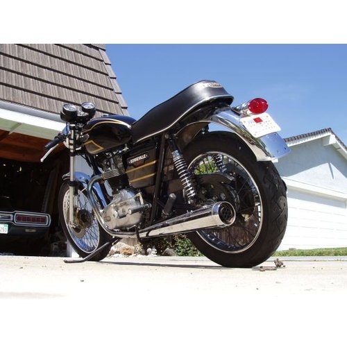 Emgo Silenziatore Stile Dunstall Uscita Larga in Acciaio Cromato 26 Pollici (66 cm) con Kit Riduttore 35-41mm