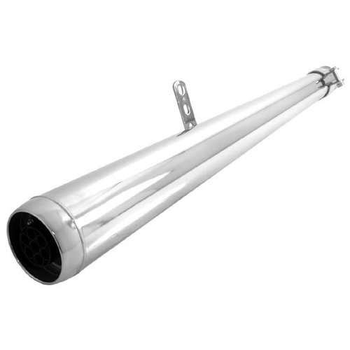 Emgo Silencieux Style Dunstall Sortie Large en Acier Chromé 26 Pouces (66 cm) avec Kit de Réduction 35-41mm