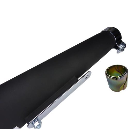 Emgo Megaton Reverse Cone Shorty Megafoon Demper Zwart/Chroom 38 mm - 41 mm, 17" Lengte