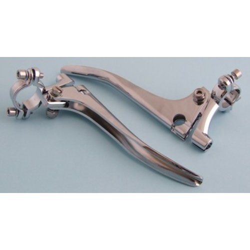 Emgo Set Koppelings- en Remhendels - 22mm (7/8") Recht Blad, 1-1/16" Asafstand, Verchroomd