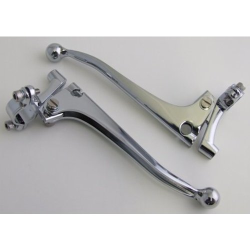 Emgo 7/8" Ball End Clutch & Brake Lever Set for 22 mm Handlebars - OE Fitment for Norton & Velocette