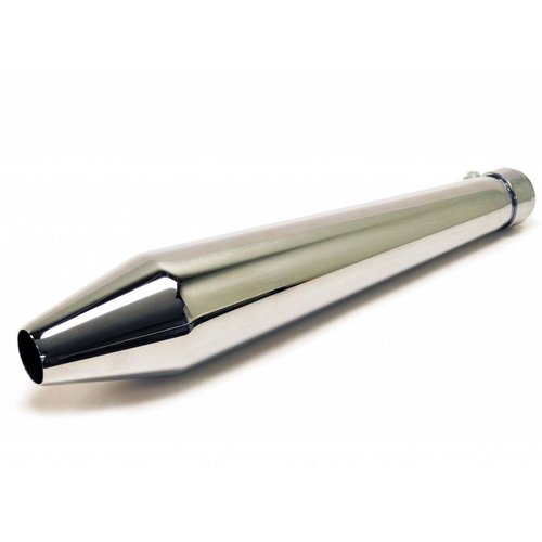 Emgo Hooligan Chroom Megafoon Demper met Variabele Inlaat 38mm-44.5mm (19 Inch / 49 cm)