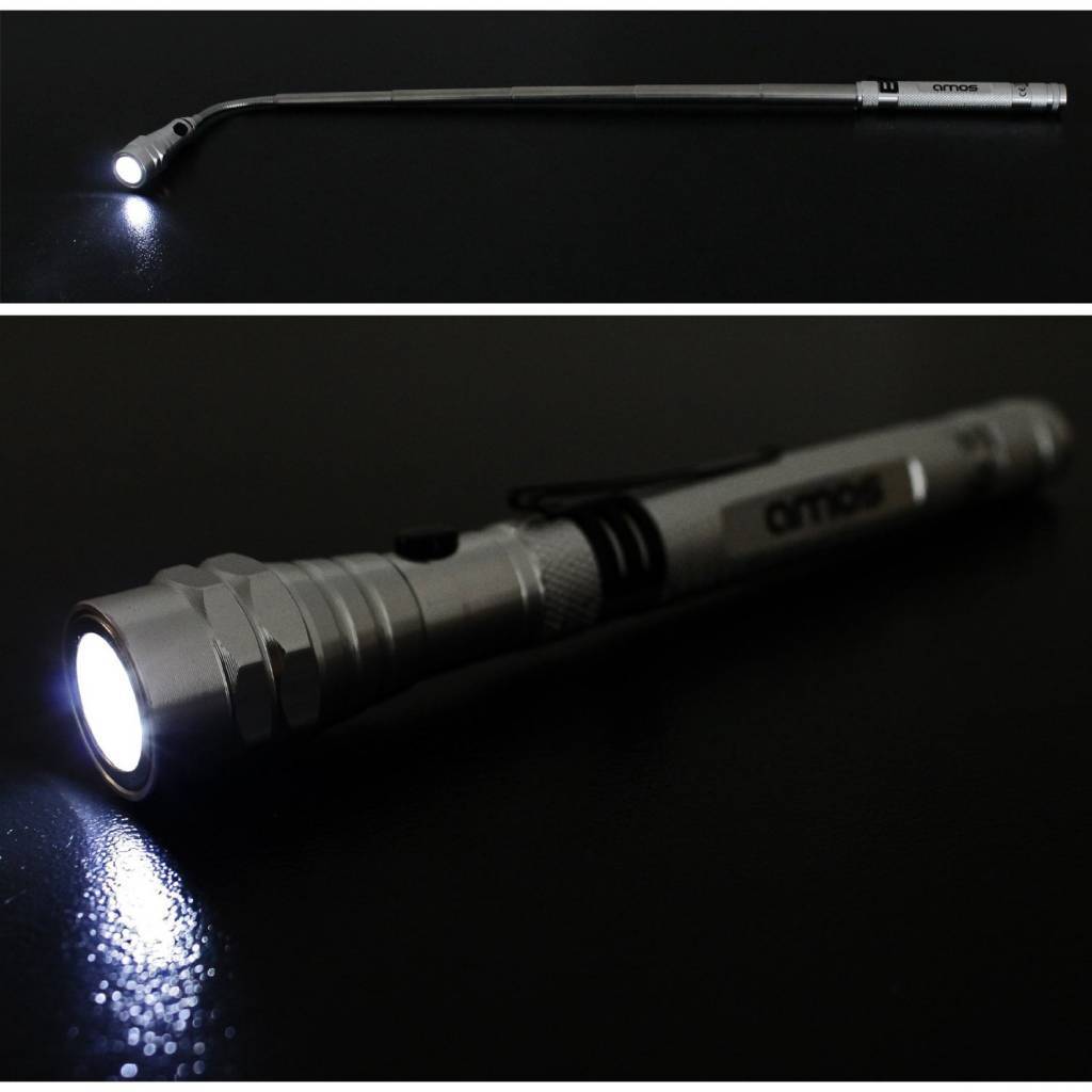 Telescopic flashlight with online magnet