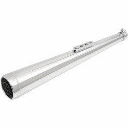 Dunstall-Style Breitauslass-Schalldämpfer Verchromter Stahl 26 Zoll (66 cm) mit 35-41mm Reduzierset