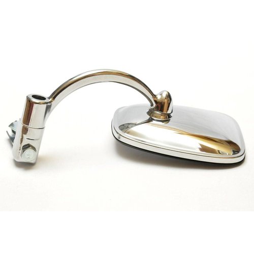Emgo Rétroviseur Chromé d'Embout de Guidon Cafe Racer pour Guidons 7/8" avec Bras Repliable à Ressort Entièrement Réglable