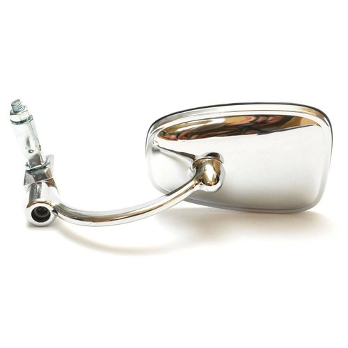 Emgo Specchietto Cromato per Estremità Manubrio Cafe Racer per Manubri 7/8" con Braccio Pieghevole a Molla Completamente Regolabile