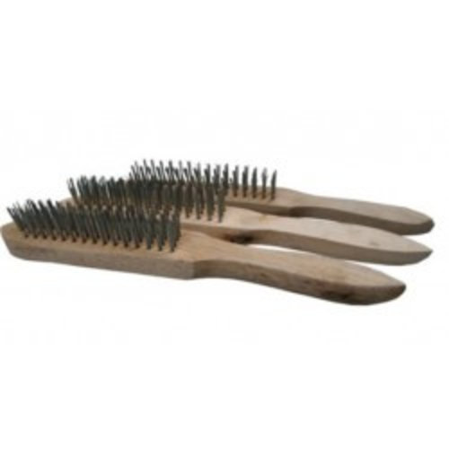 Brosses en acier avec manche en bois - 3 pièces