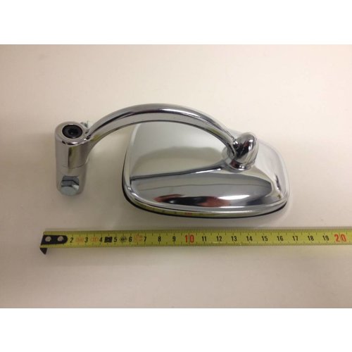 Emgo Rétroviseur Chromé d'Embout de Guidon Cafe Racer pour Guidons 7/8" avec Bras Repliable à Ressort Entièrement Réglable