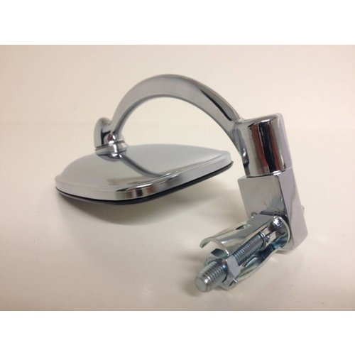 Emgo Rétroviseur Chromé d'Embout de Guidon Cafe Racer pour Guidons 7/8" avec Bras Repliable à Ressort Entièrement Réglable
