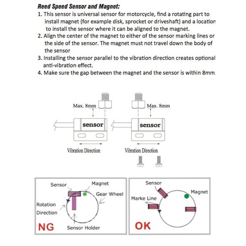 Acewell Digital Dash Black Speedo ACE-2853S