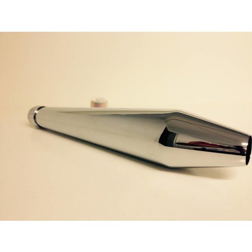 Emgo Hooligan Chrome Megaphone Silencer with Variable Inlet 38mm-44.5mm (19 Inch / 49 cm)