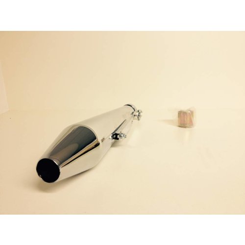 Emgo Silenziatore Megafono Hooligan Cromato con Ingresso Variabile 38mm-44.5mm (19 Pollici / 49 cm)