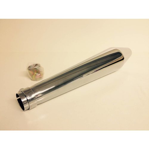 Emgo Silenziatore Megafono Hooligan Cromato con Ingresso Variabile 38mm-44.5mm (19 Pollici / 49 cm)