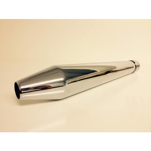 Emgo Hooligan Chrome Megaphone Silencer with Variable Inlet 38mm-44.5mm (19 Inch / 49 cm)