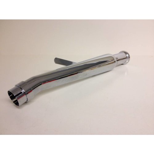 Emgo Classic Cafe Racer Silenziatore Megafono a Tulipano 51 cm Cromato con Riduttori 35 mm - 45 mm e DB Killer 48 mm Tipo 3