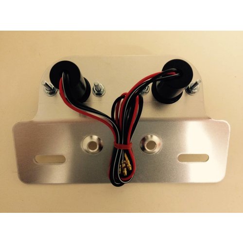Emgo Rundes Cafe Style Doppel-Rücklicht mit Alu-Halterung, 12V Doppelfaden, 23/3W Lampe